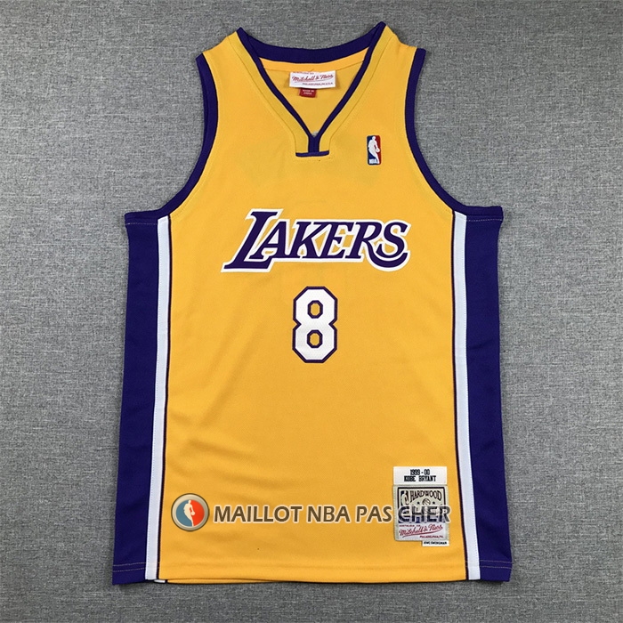 Maillot Enfant Los Angeles Lakers Kobe Bryant NO 8 Mitchell & Ness 1999-00 Jaune
